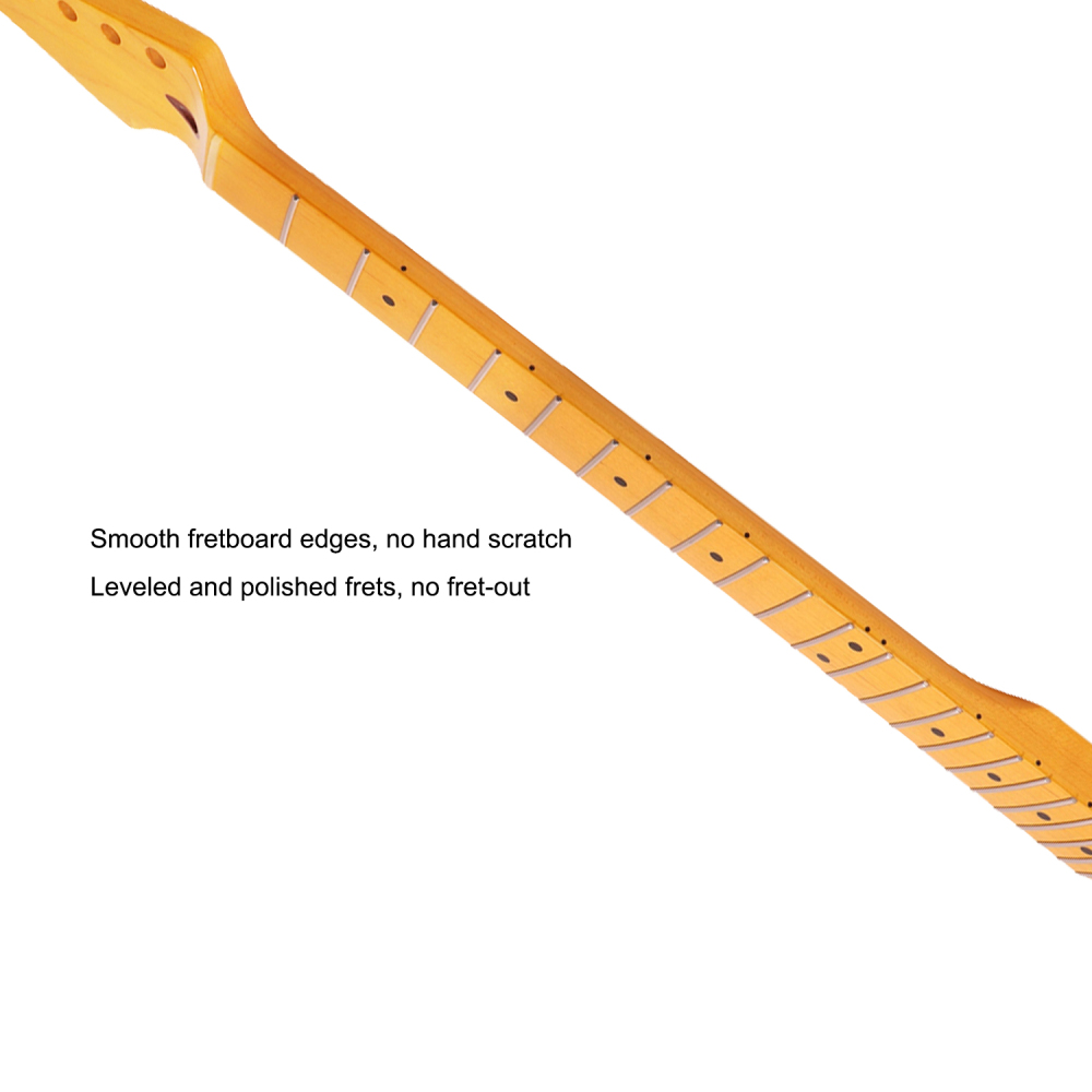 Left-handed Premium Stratocaster Guitar Neck Maple Neck 9.5" Radius 10 mm Holes 22 Frets Gloss Finish