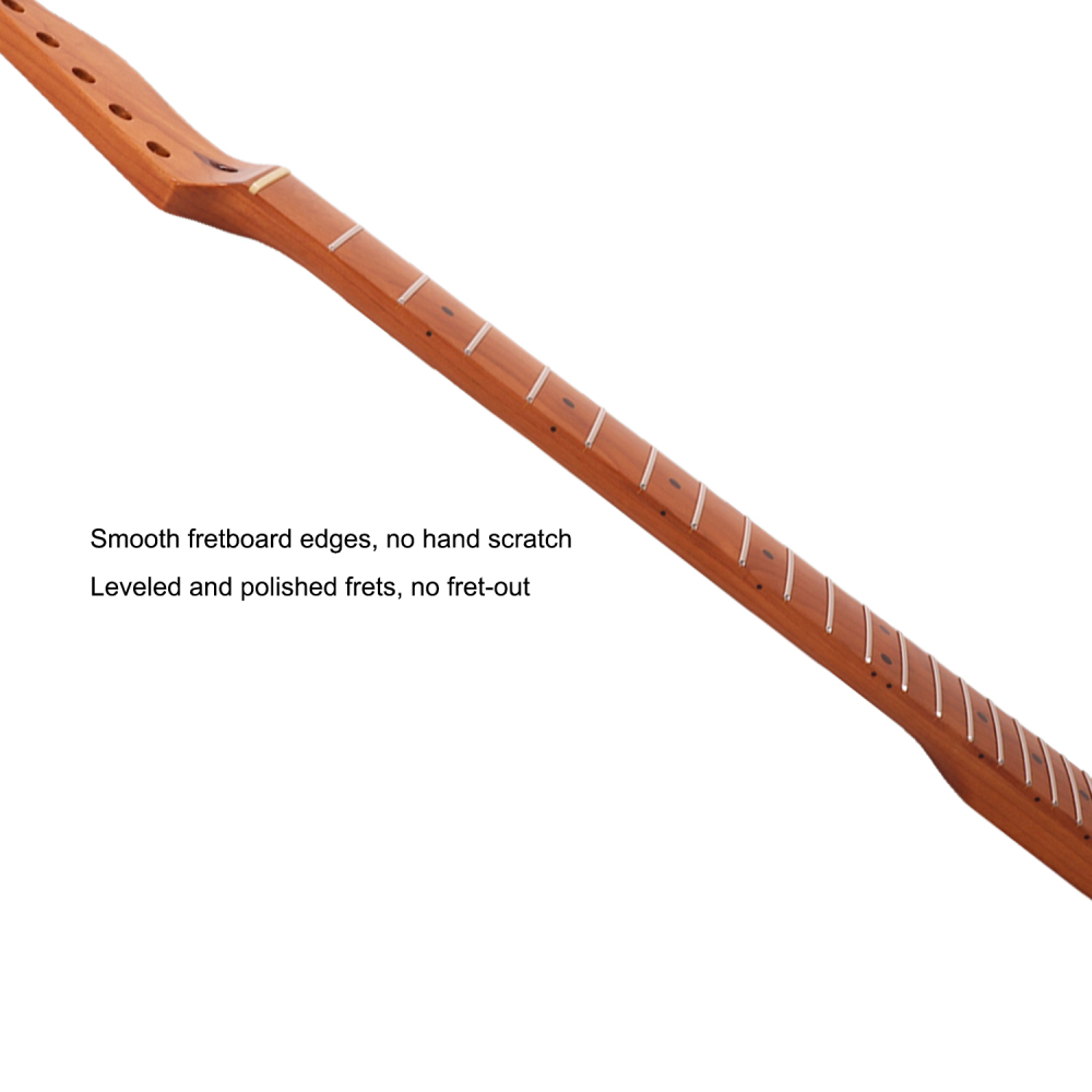 Premium Telecaster Guitar Neck Roasted Maple Neck 9.5" Radius 10 mm Holes 22 Frets Gloss Finish