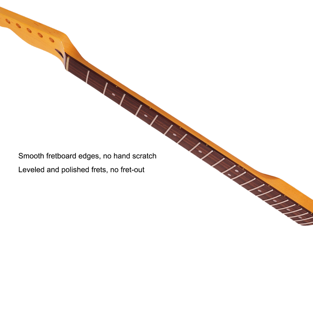 Left-handed Premium Telecaster Guitar Neck Rosewood Fretboard Maple Neck 9.5" Radius 10 mm Holes 22 Frets Gloss Finish without Skunk Stripe