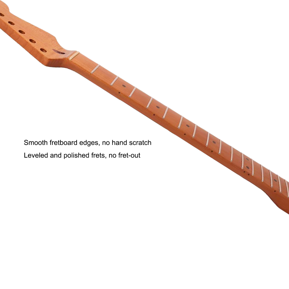 Premium Stratocaster Guitar Neck Roasted Maple Neck 9.5" Radius 10 mm Holes 22 Frets Gloss Finish