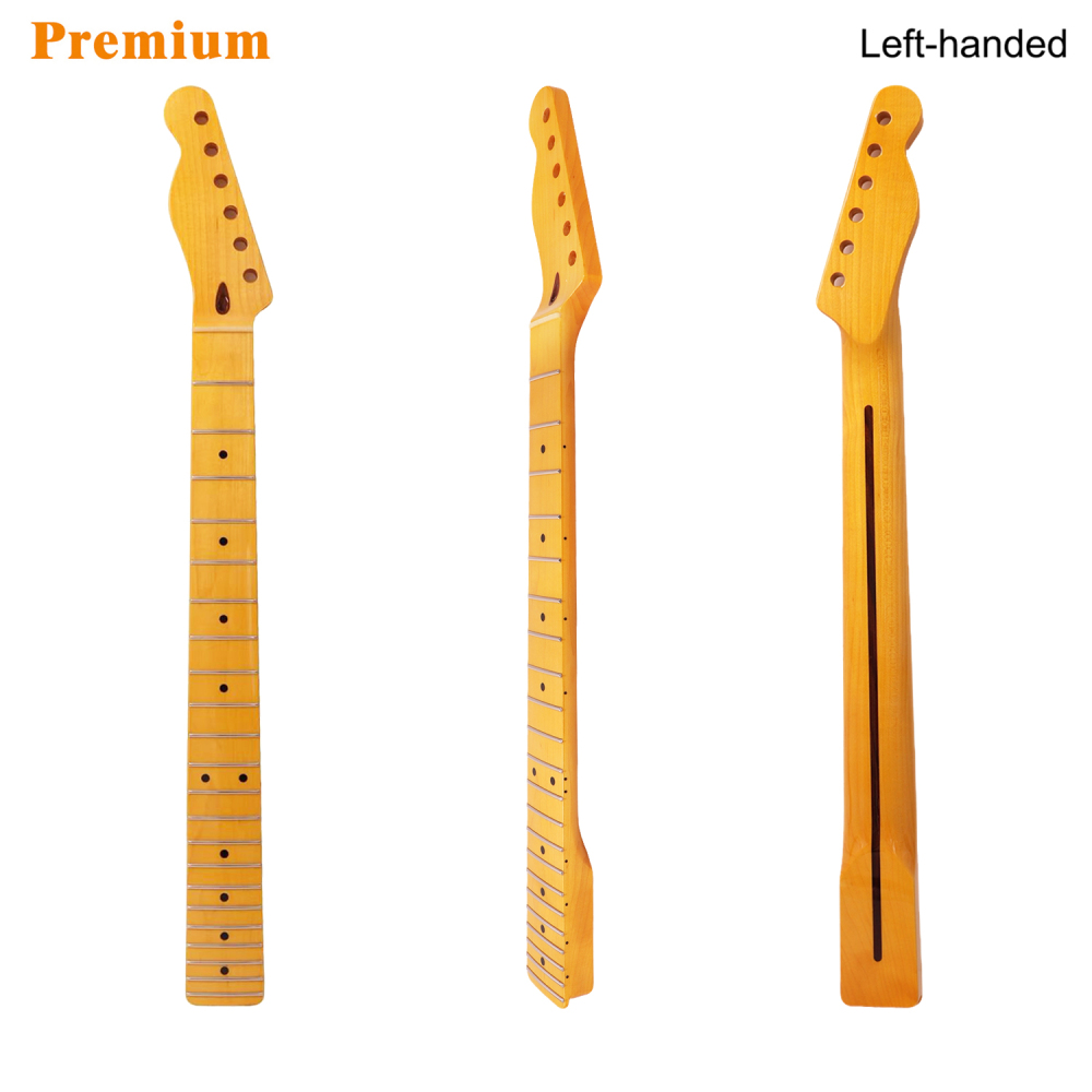 Left-handed Premium Telecaster Guitar Neck Maple Neck 9.5" Radius 10 mm Holes 22 Frets Gloss Finish