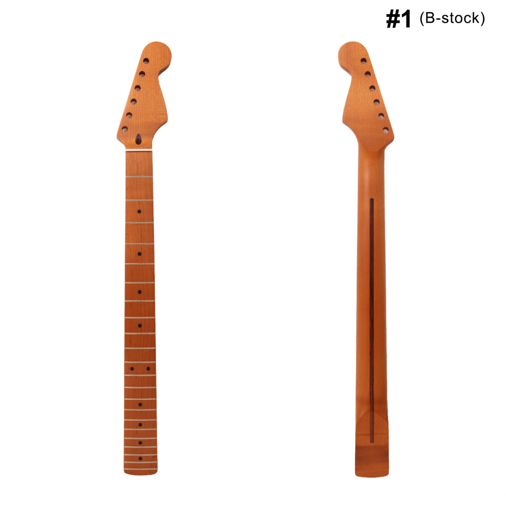 【B-Stock】【Conversion】28" Scale Length Stratocaster Guitar Neck Roasted Maple Neck 12" Radius 10 mm Holes 22 Frets Satin Finish