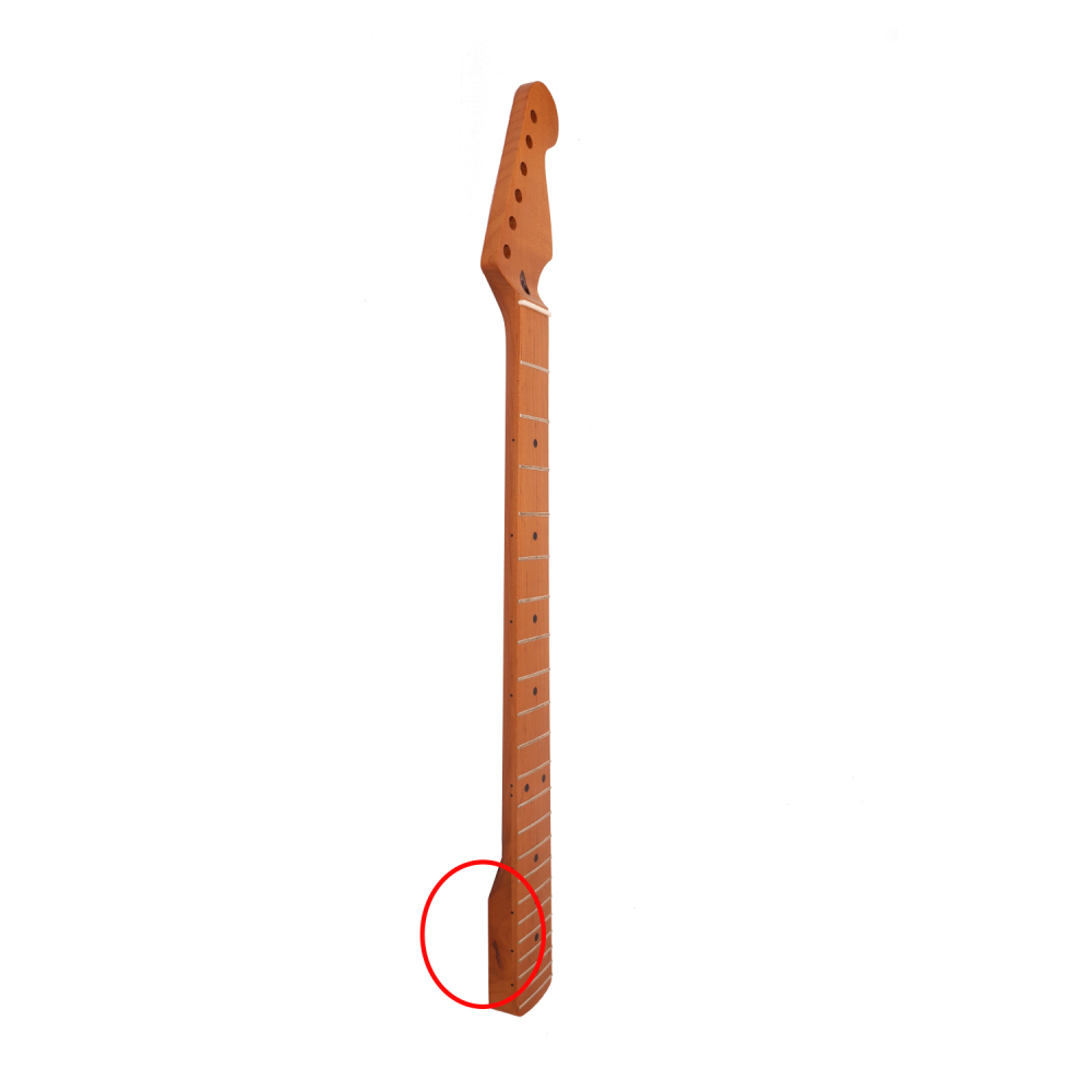 【B-Stock】【Conversion】28" Scale Length Stratocaster Guitar Neck Roasted Maple Neck 12" Radius 10 mm Holes 22 Frets Satin Finish