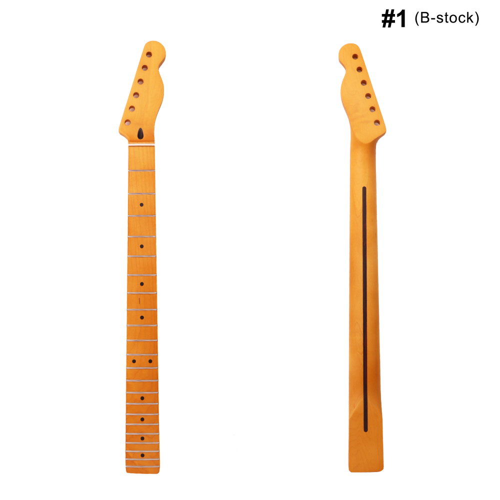 【B-Stock】【Conversion】Baritone Neck 28" Scale Length Telecaster  Guitar Neck Canadian Maple Neck 12" Radius 10 mm Holes 22 Frets Satin Finish