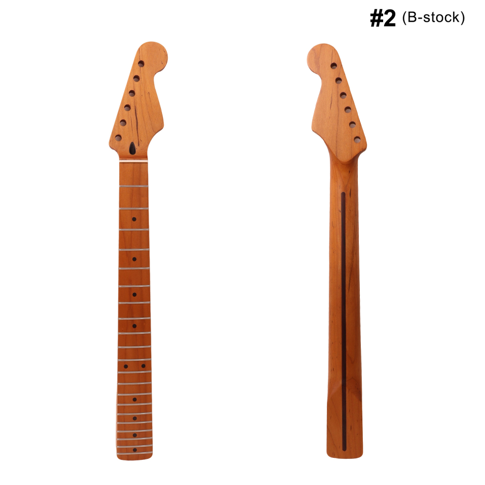 【B-Stock】Stratocaster Guitar Neck Roasted Maple Neck 9.5" Radius 8 mm Holes 21 Frets Satin Finish