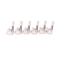 Locking Tuners 6 Left Handed  - 1:18 Ratio Lock String Tuning Key Pegs Machine Heads with Hexagonal Knob Chrome Finish