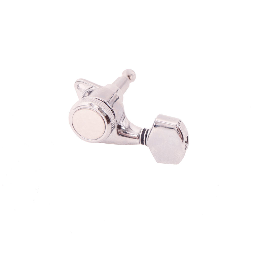 Locking Tuners 6 Left Handed  - 1:18 Ratio Lock String Tuning Key Pegs Machine Heads with Hexagonal Knob Chrome Finish