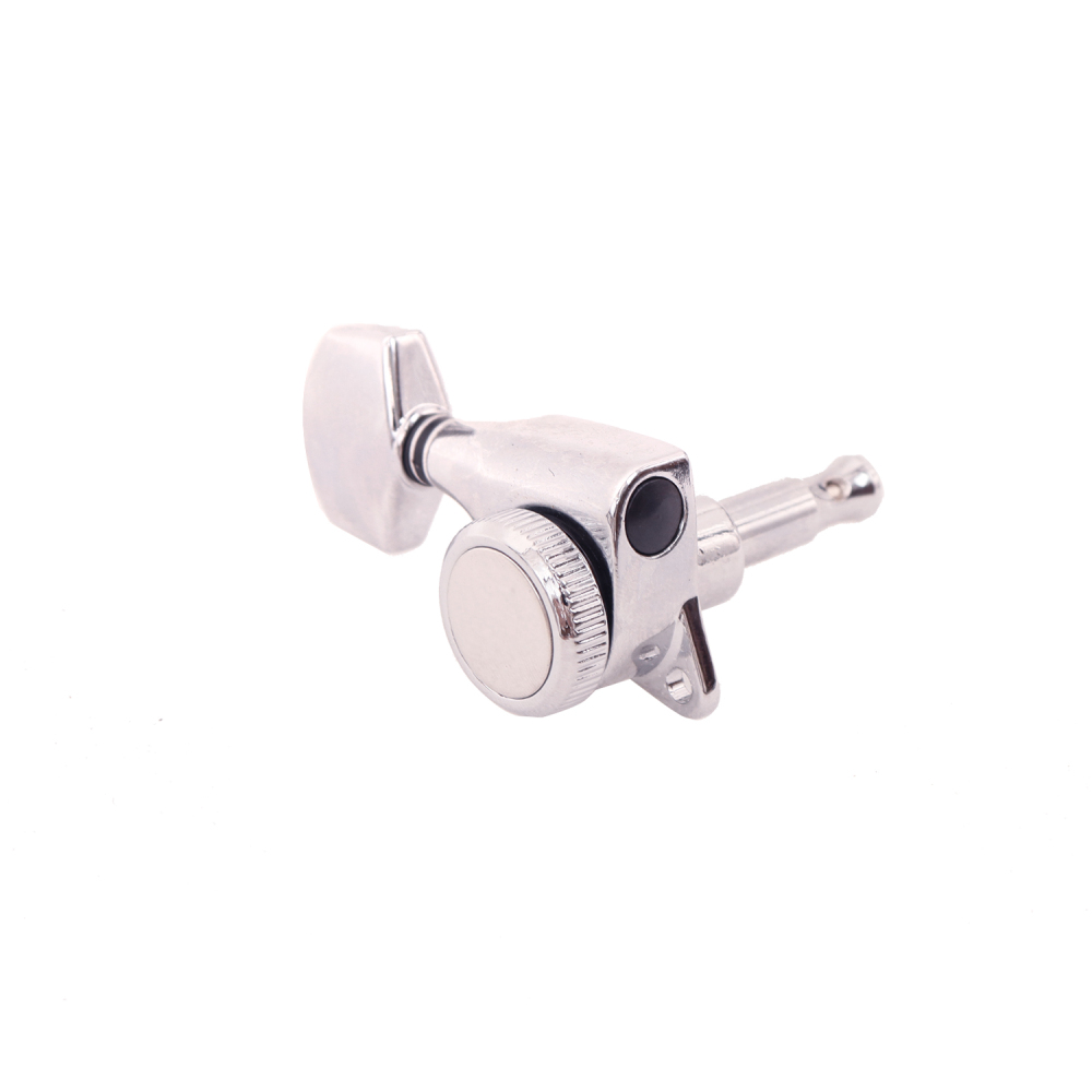 Locking Tuners 6 Left Handed  - 1:18 Ratio Lock String Tuning Key Pegs Machine Heads with Hexagonal Knob Chrome Finish