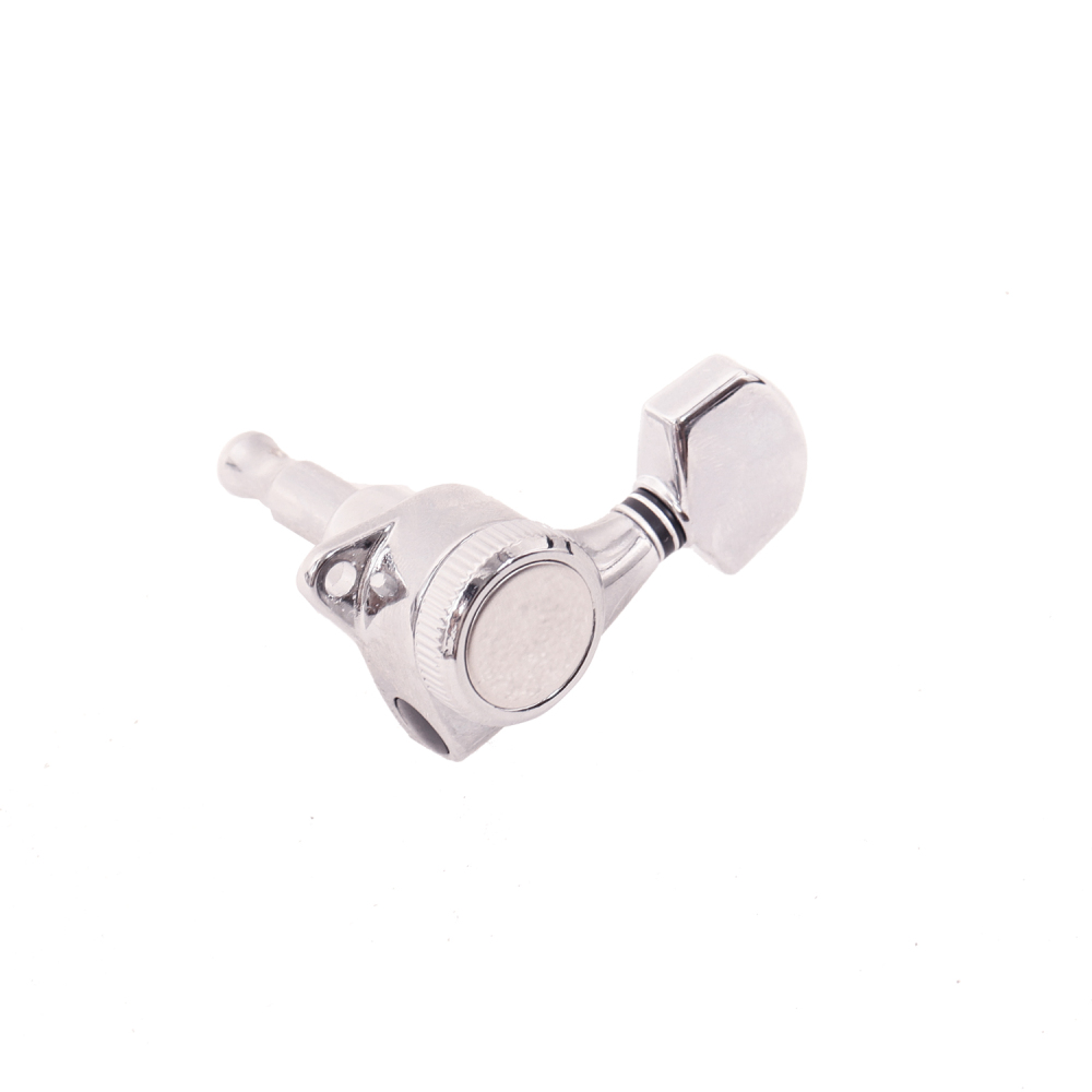 Locking Tuners 6 Left Handed  - 1:18 Ratio Lock String Tuning Key Pegs Machine Heads with Hexagonal Knob Chrome Finish