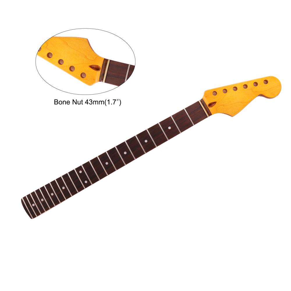 Premium Stratocaster Guitar Neck Rosewood Fretboard Maple Neck Compound Radius 9.5"-12" 10 mm Holes 22 Frets Gloss Finish