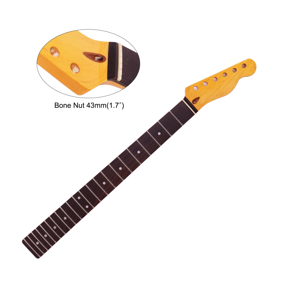 Premium Telecaster Guitar Neck Rosewood Fretboard Maple Neck Compound Radius 9.5"-12" 10 mm Holes 22 Frets Gloss Finish