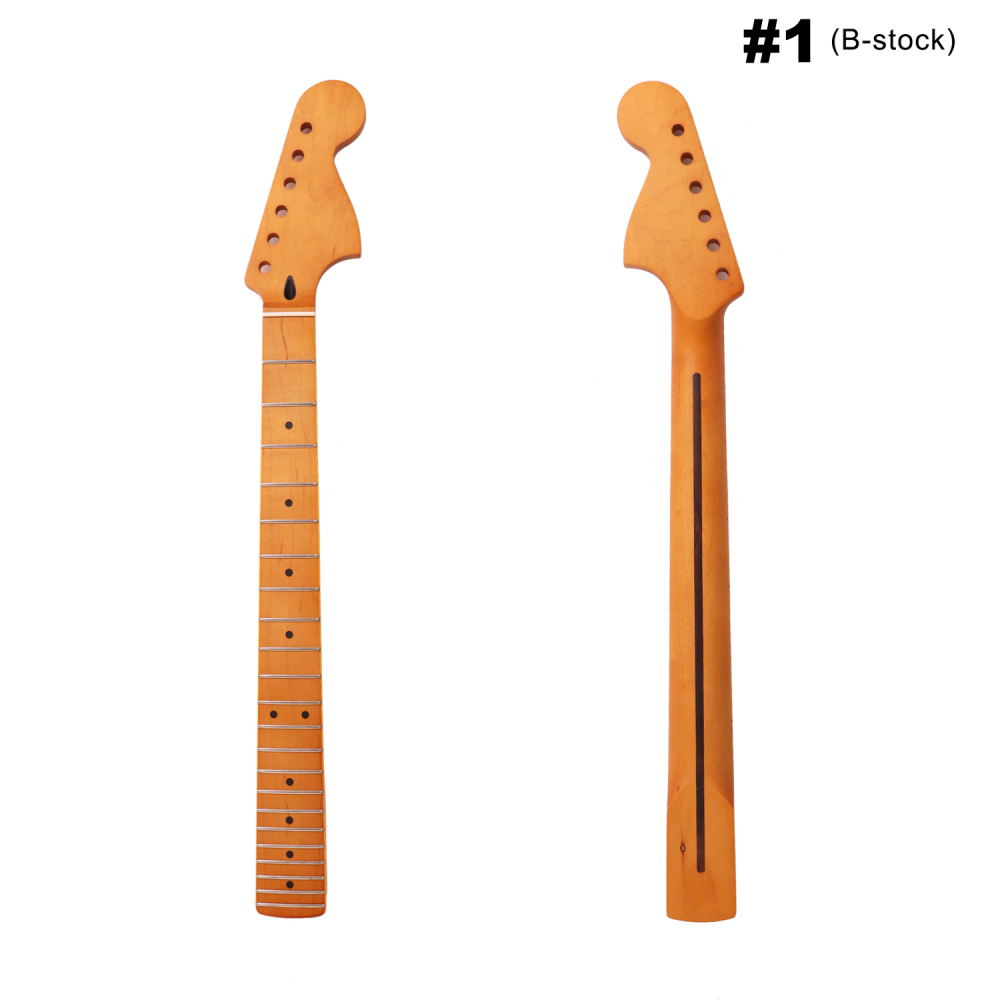 【B-Stock】1970 Big Headstock Stratocaster Compatible Canadian Maple Neck 12" Radius 10 mm Holes 22 Frets Satin Finish
