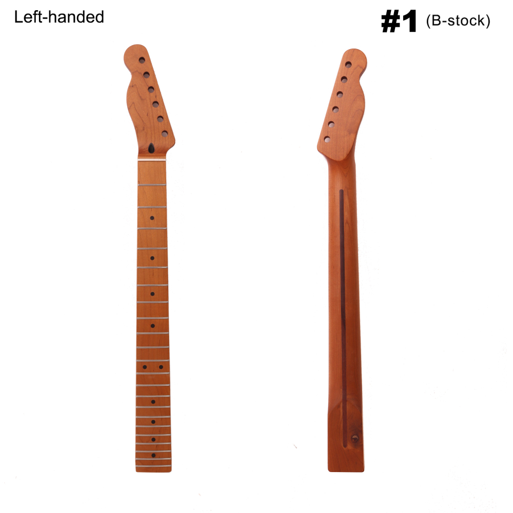 【B-Stock】Left-handed Telecaster Compatible Guitar Neck Roasted Maple Neck 12" Radius 10 mm Holes 22 Frets Satin Finish