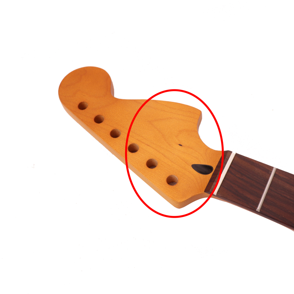 【B-Stock】Mustang / Jaguar Compatible Guitar Neck 24" Scale Length Rosewood Fretboard Maple Neck 12" Radius 10mm Holes 22 Frets Satin Finish