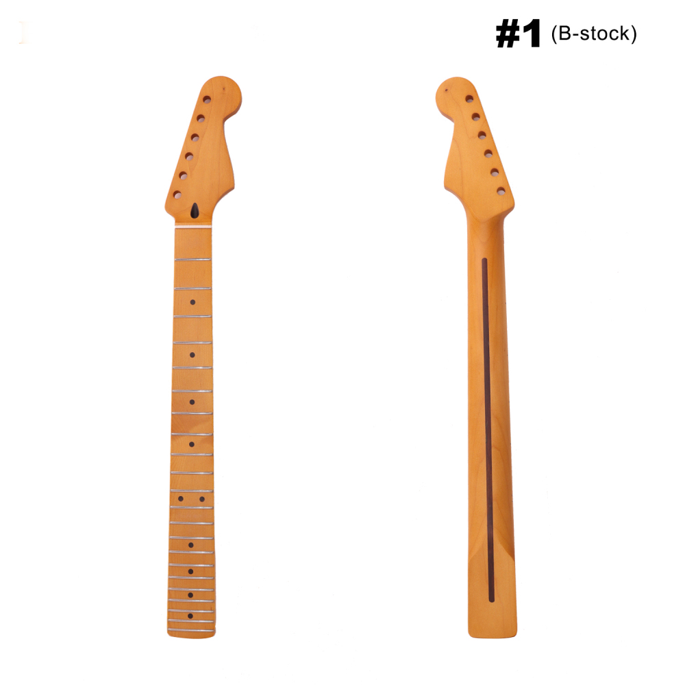 【B-Stock】Stratocaster Compatible  Guitar Neck Maple Neck 12" Radius 10 mm Holes 22 Frets Satin Finish