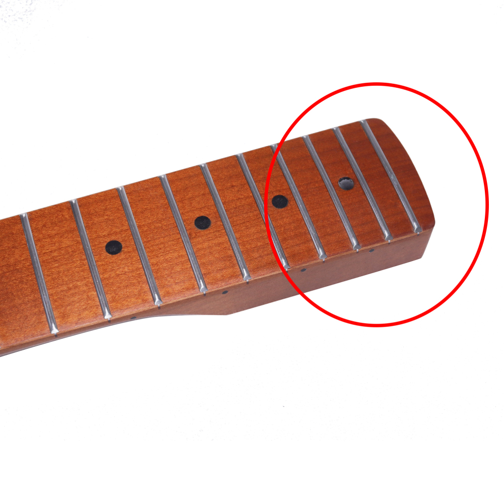 【B-Stock】【Conversion】28" Scale Length Stratocaster Compatible Guitar Neck Roasted Maple Neck 12" Radius 10 mm Holes 22 Frets Satin Finish