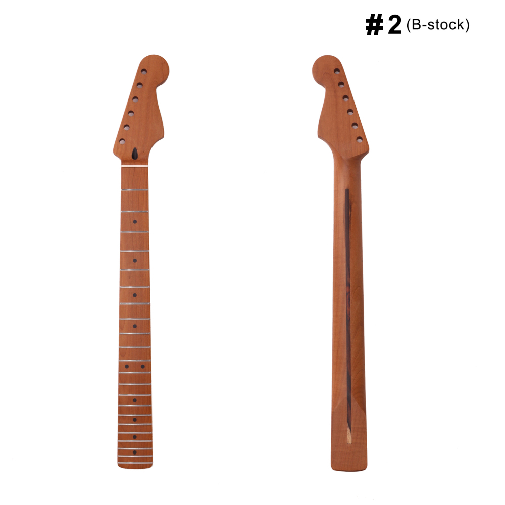 【B-Stock】Stratocaster Compatible Guitar Neck Roasted Maple Neck 12" Radius 10 mm Holes 22 Frets Satin Finish