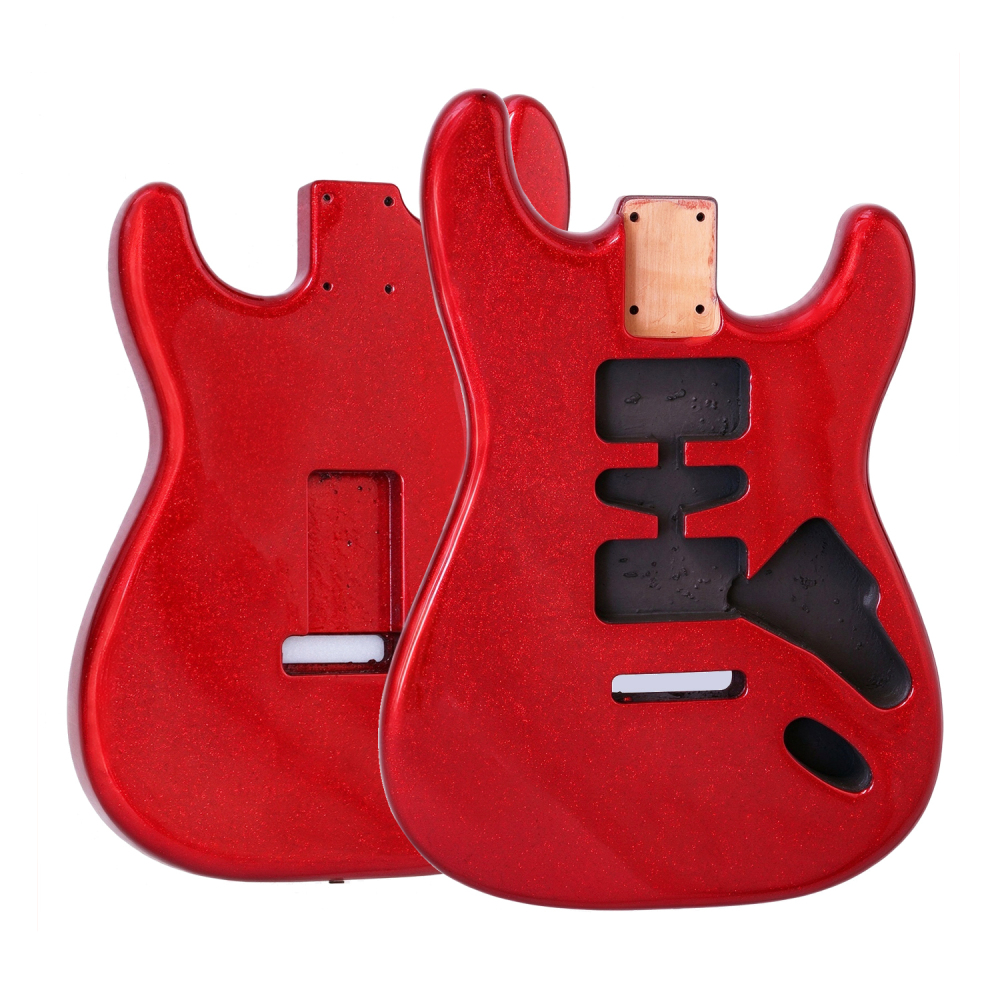 Roasted Poplar Electric Guitar Body Stratocaster HSH Red Sparkle Color