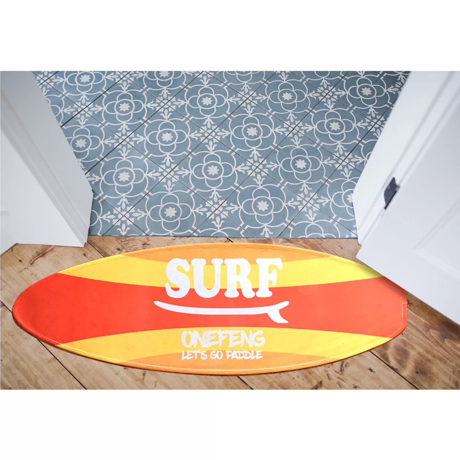 Surf Rug Surfboard Shaped Carpet Indoor Outdoor Rug Washable Home Decorative Mat