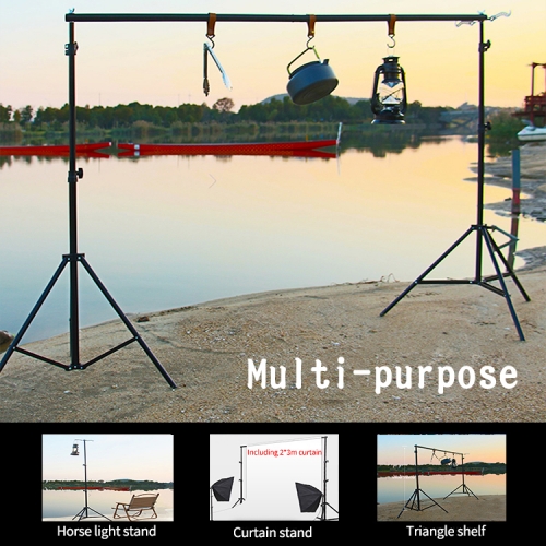 Multifunction Camping Lantern Stand  Camping Tripod Photographic Curtain Stand Backdrop stand 3 in 1 Detachable Camping Hanging Rack