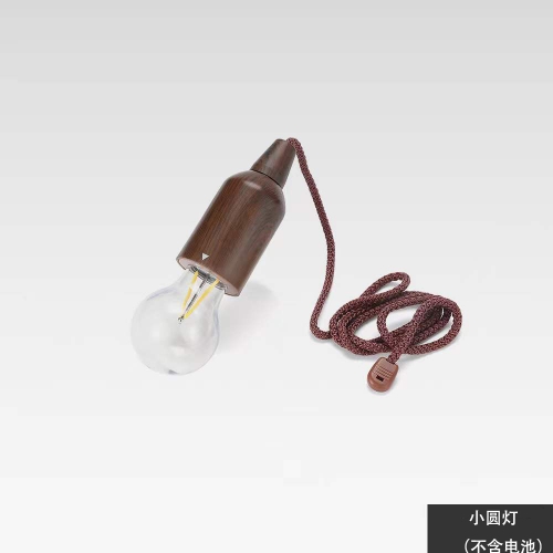 Pull Cord Light Wood Pendant Light Cord Portable  Outdoor/Indoor Hanging Bulb Lantern for Camping, Home Garage, Patio, and Tent Lighting