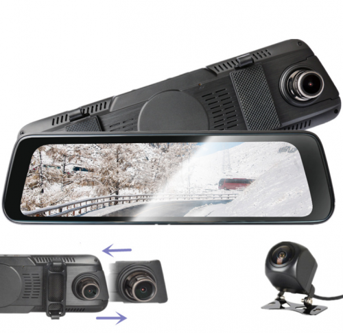 D50 Driving recorder full screen streaming media 10 inch rear view mirror dual lens HD 1080 night vision