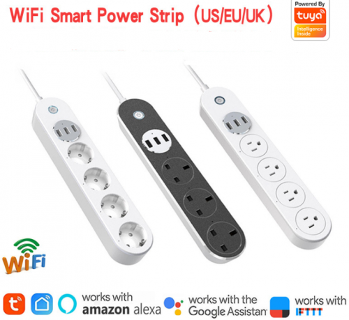 CC1  Tuya smart power socket （US/EU/UK） Alexa voice control mobile phone remote timing switch wifi smart home power socket