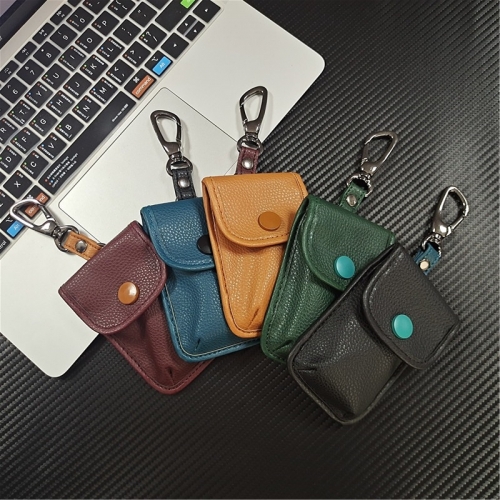 ZD-55  Leather car shielding key case with concealed buckle double layer Faraday key cover