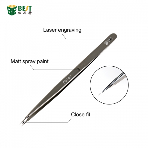 Tweezers Eyelash Extension Stainless Steel Antistatic Eyes Tweezers For False Eyelashes Extension Matt tweezers