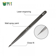 Electronics Industrial Matte Tweezers Anti-static Curved Straight Tip Precision Stainless Forceps Phone Repair Hand Tools Sets