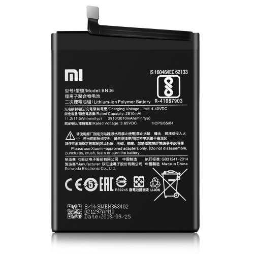 BN36 Battery For Xiaomi Mi 6X Mi A2 2910 - 3010mAh M1804D2SG M1804D2SI