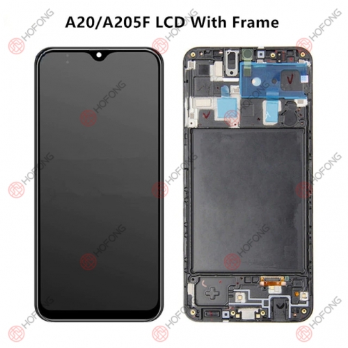 Touch Digitizer Assembly for Samsung Galaxy A20 A205 A205G A205F SM-A205F/DS A205FN A205GN/DS with frame