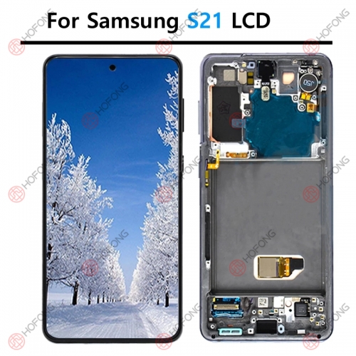 LCD Display Touch Digitizer Assembly for Samsung Galaxy S21 G991 G991U G991F with frame