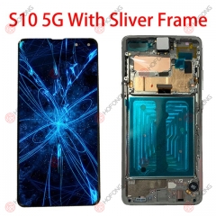 LCD Display Touch Digitizer Assembly for Samsung Galaxy S10 5G G977 with frame