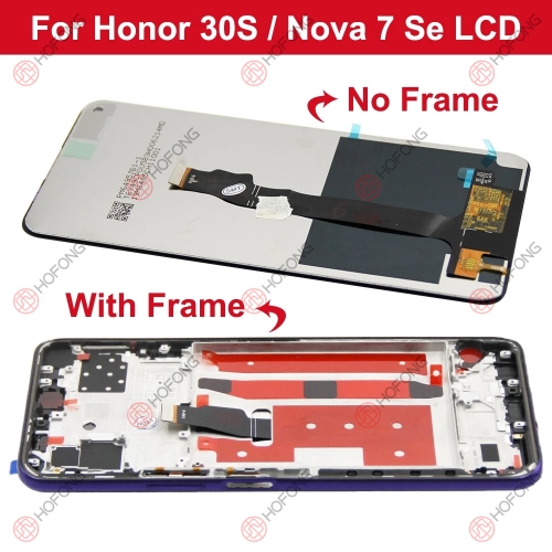 LCD Display + Touchscreen Assembly for Huawei Nova 7 SE Honor 30s/P40 Lite 5G CDY-AN90 With Frame