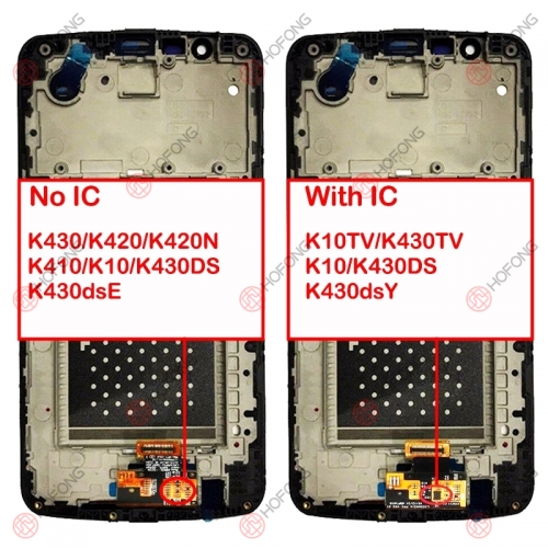 LCD Display + Touchscreen Assembly for LG K10 K10 2016 K10 LTE K420N K430 K410 With Frame