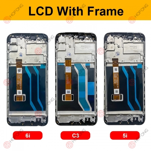 LCD Display + Touchscreen Assembly for OPPO Realme C3 RMX2027 RMX2021 RMX2020 With Frame