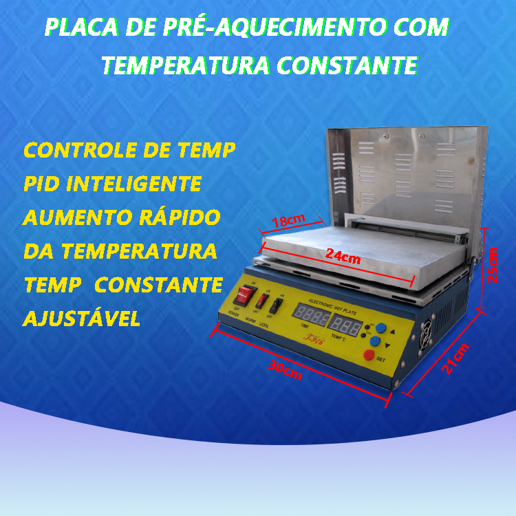 Placa de pré-aquecimento controlada por microcomputador T-946