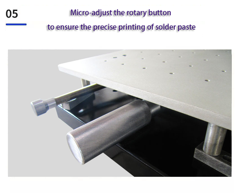 The main parts of the printing table, the precision adjustment button of the worktable
