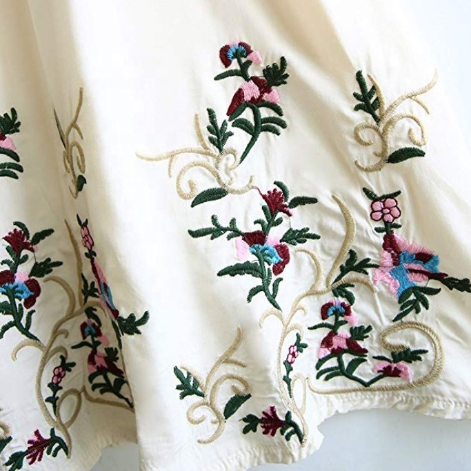 wholesale custom OEM Women's Bohemian Embroidery Mini Dress