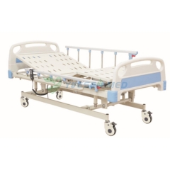 Cama de hospital elétrica de três funções em ABS de aço revestido médica Cama de paciente YSGH1002-a