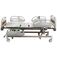 Cama de luxo elétrica de três funções para cuidados hospitalares com mesa de jantar sobre a cama YSGH1004