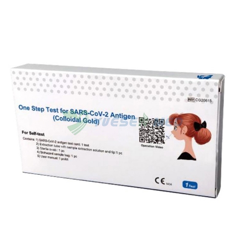 Autoprueba Prueba de un paso para el antígeno del SARS-CoV-2 (oro coloidal) (hisopo nasal)