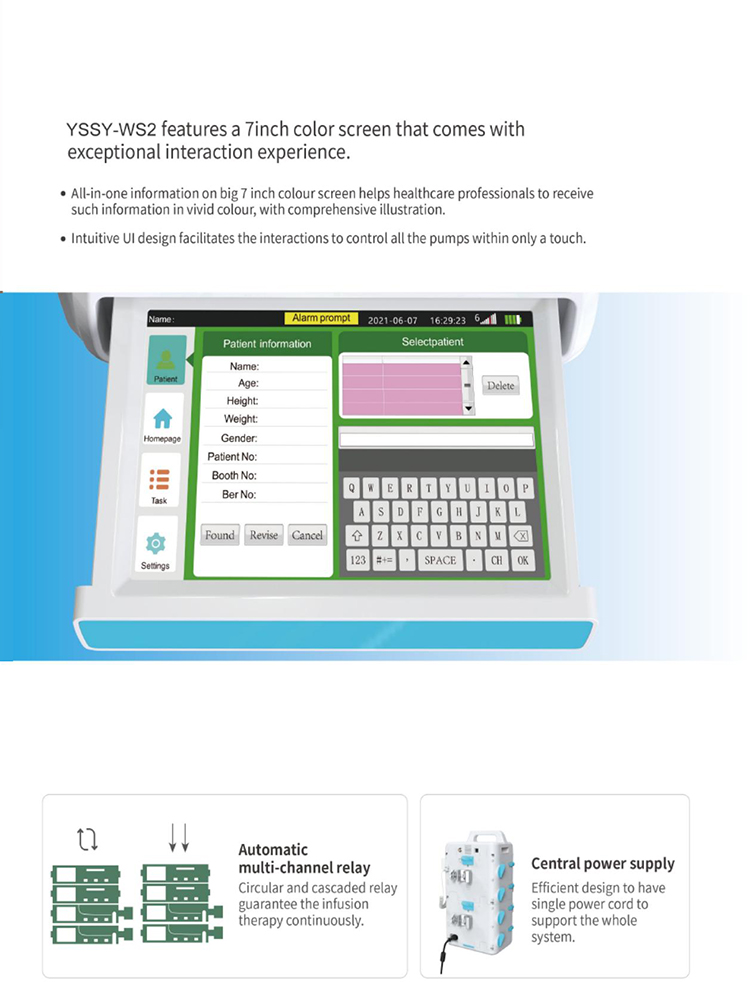 Prix du poste de travail de perfusion intelligent et simple avec une sécurité supplémentaire YSSY-WS1 YSSY-WS2