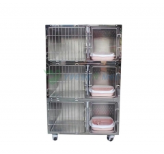 304 Stainless steel high end cat cage with independent cat toilet YSVET900M
