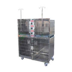 YSVET1220D 304 Stainless steel veterinary pet boarding cage with power socket
