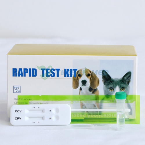 YSENMED Veterinary Rapid Test Strips CPV Ag + CCV Ag Canine Parvo Virus Antigen and Canine Corona Virus Antigen Combo Rapid Test