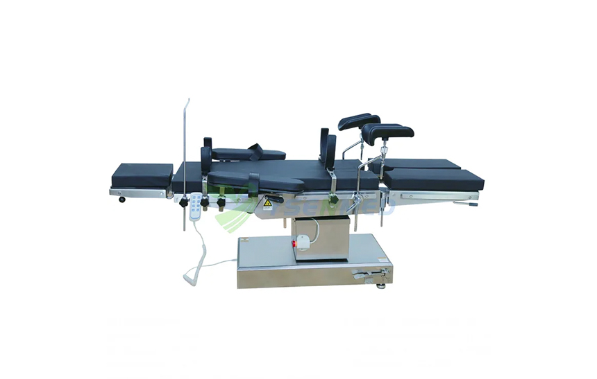 YSENMED Technician Is Demostrating Various Movements Of 4-Function Electric Surgical Table YSOT-YT4D.