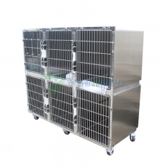 YSENMED YSVET1830M Cage vétérinaire en acier inoxydable Cage pour chat Banques Cage combinée en acier inoxydable pour animaux de compagnie