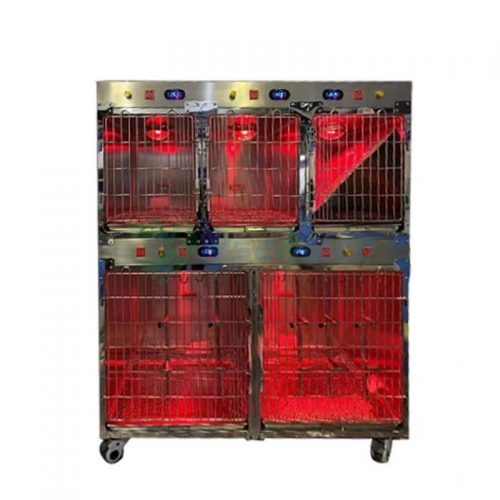 YSENMED YSVET1500C Stainless Steel Veterinary Infrared Warming ICU Cage